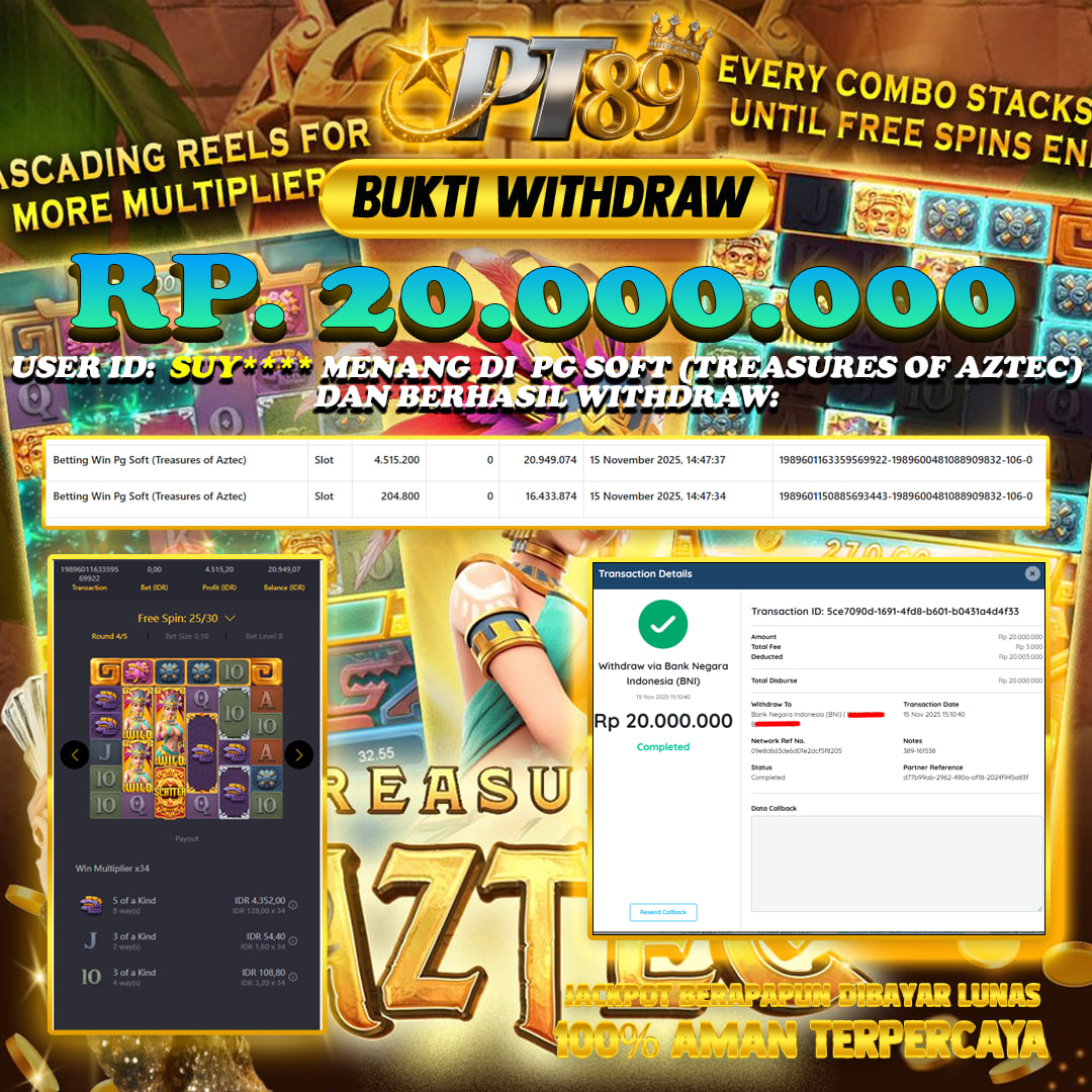 BUKTI WITHDRAW Treasures Of Aztec - PG Soft	