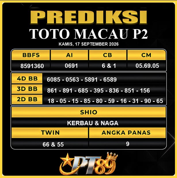 PREDIKSI TOGEL PT89