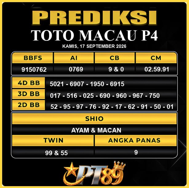 PREDIKSI TOGEL PT89