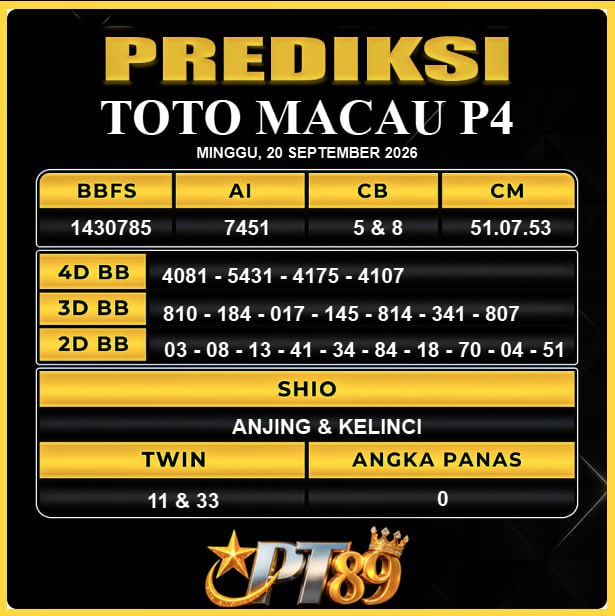 PREDIKSI TOGEL PT89