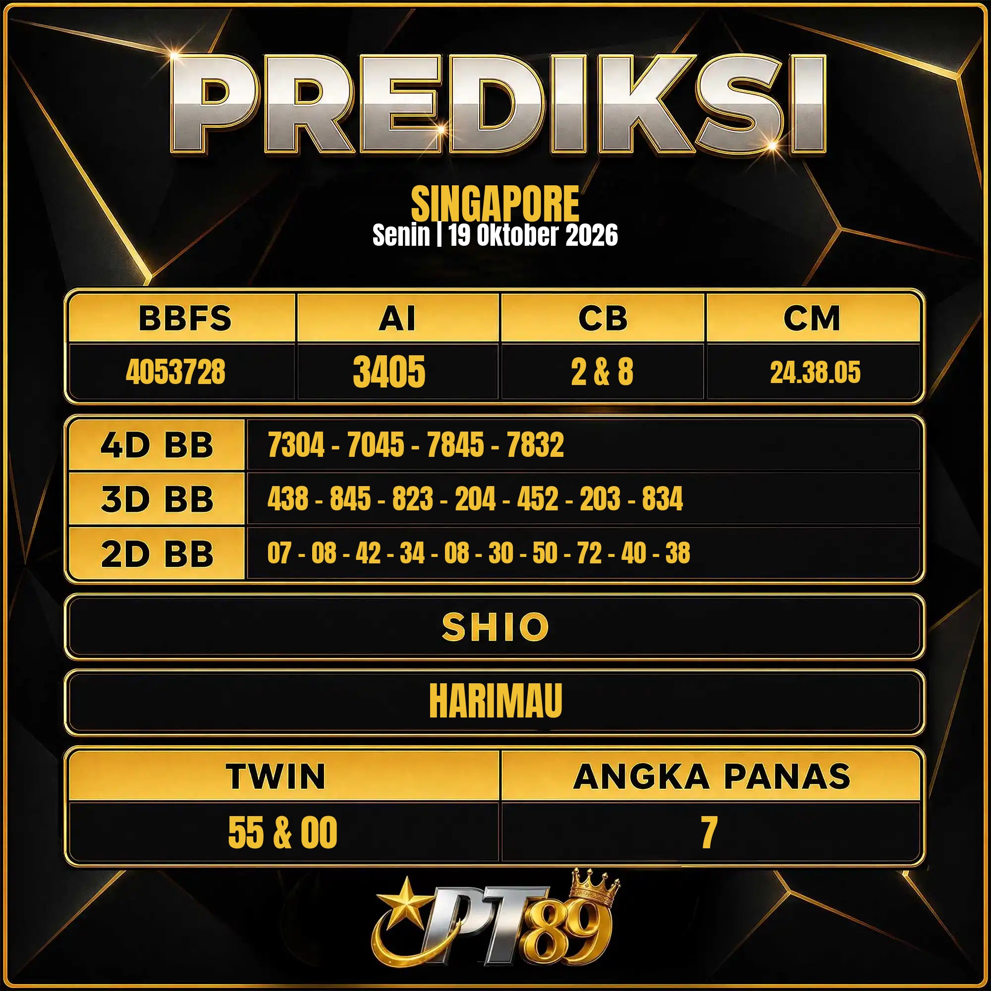 PREDIKSI TOGEL PT89